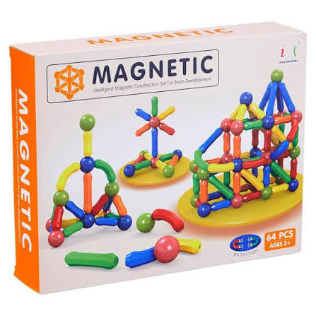 Kids STEM Magnetic Building Blocks Set (64 Pcs)